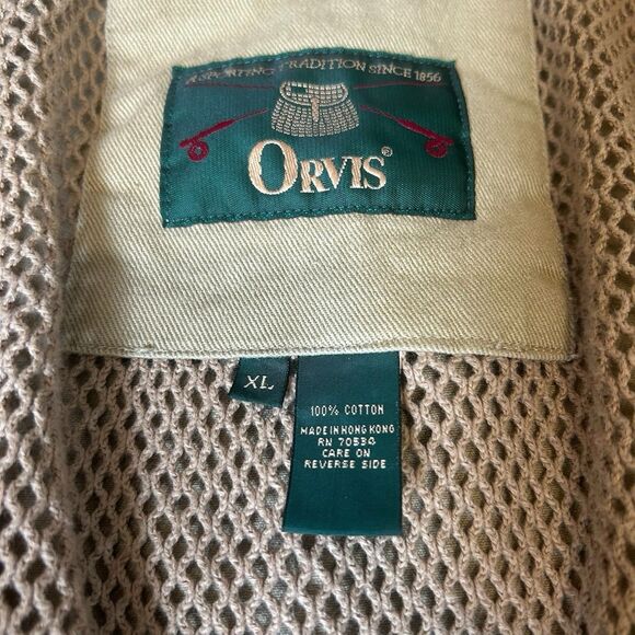 Orvis Zambezi Leather Trim Hunting Outdoor Safari Jacket Blazer Mesh Men's XL - Picture 14 of 16